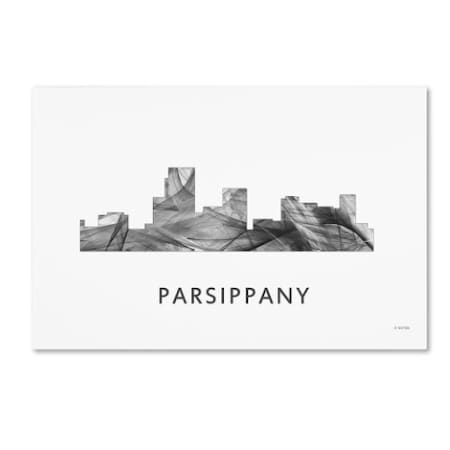 Marlene Watson 'Parsippany New Jersey Skyline WB-BW' Canvas Art,30x47